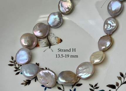 One-Of-A-Kind AAA 13.5-19mm Natural Mauve Pink Color Baroque Coin High Luster Thick Freshwater Pearl #P3576