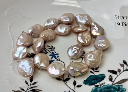 One-Of-A-Kind AA 15-18x16-20mm Natural Mauve Pink Color Baroque Coin Freshwater Pearl #P3578