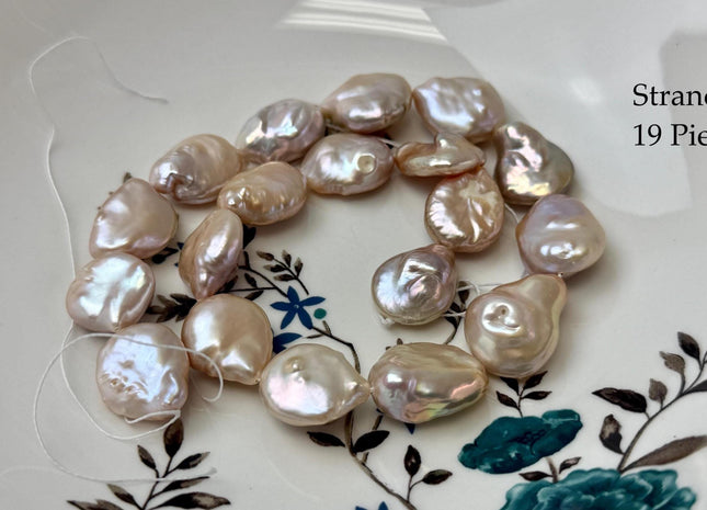 One-Of-A-Kind AA 15-18x16-20mm Natural Mauve Pink Color Baroque Coin Freshwater Pearl #P3578