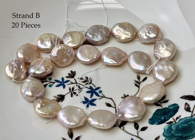 One-Of-A-Kind AA 15-18x16-20mm Natural Mauve Pink Color Baroque Coin Freshwater Pearl #P3578