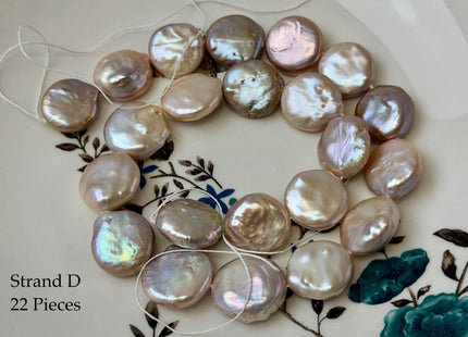 One-Of-A-Kind AA 15-18x16-20mm Natural Mauve Pink Color Baroque Coin Freshwater Pearl #P3578