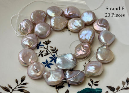 One-Of-A-Kind AA 15-18x16-20mm Natural Mauve Pink Color Baroque Coin Freshwater Pearl #P3578