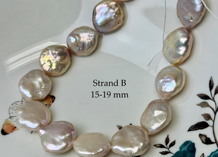 One-Of-A-Kind AA 15-18x16-20mm Natural Mauve Pink Color Baroque Coin Freshwater Pearl #P3578