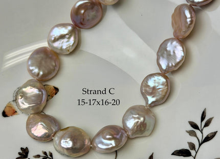 One-Of-A-Kind AA 15-18x16-20mm Natural Mauve Pink Color Baroque Coin Freshwater Pearl #P3578