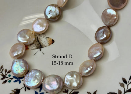 One-Of-A-Kind AA 15-18x16-20mm Natural Mauve Pink Color Baroque Coin Freshwater Pearl #P3578