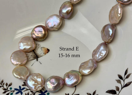One-Of-A-Kind AA 15-18x16-20mm Natural Mauve Pink Color Baroque Coin Freshwater Pearl #P3578