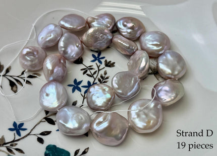 One-Of-A-Kind AAA 15-19 mm Natural Mauve Pink Large Keshi Baroque Coin Freshwater Pearl #P3575