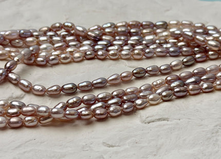 3-4x5-7 mm AAA Natural Mixed Mauve Peach Pink Rice Freshwater Pearl High Luster Freshwater Pearls Beads #P3494