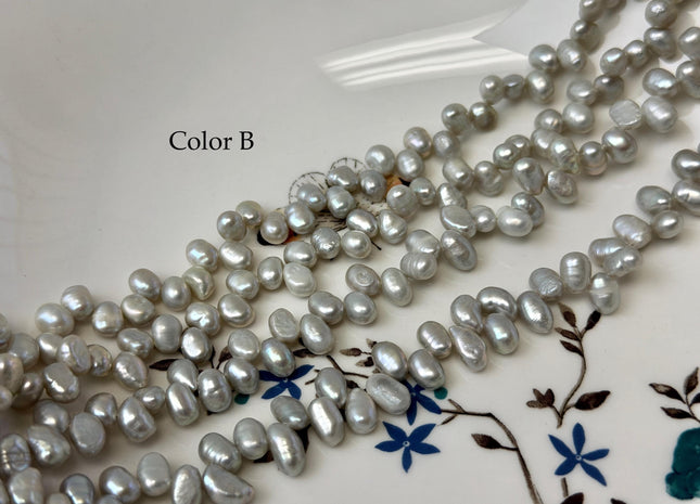 5-6x6-7 mm Copper Brown Gray Color Top Drilled Freshwater Nugget Pearls 15 Inches Strand #P3501