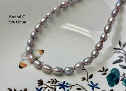 One-Of-A-Kind 6.5-7x9-11 mm AAA Natural Mauve Pink Rice Freshwater Pearl High Luster Freshwater Pearls Beads #P3499