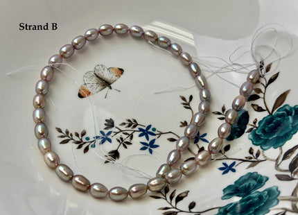 One-Of-A-Kind 6.5-7x9-11 mm AAA Natural Mauve Pink Rice Freshwater Pearl High Luster Freshwater Pearls Beads #P3499
