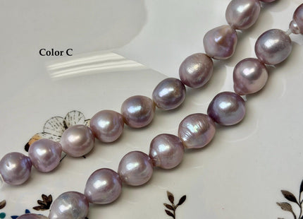 12-14 mm AA Very Rare Natural Mauve Pink Freshwater Edison Baroque Pearls High Luster Large 2.1mm Hole Beads #P3568
