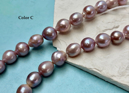 12-14 mm AA Very Rare Natural Mauve Pink Freshwater Edison Baroque Pearls High Luster Large 2.1mm Hole Beads #P3568