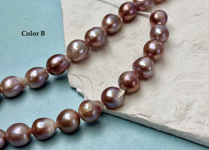 12-14 mm AA Very Rare Natural Mauve Pink Freshwater Edison Baroque Pearls High Luster Large 2.1mm Hole Beads #P3568