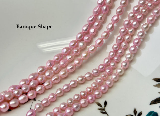 5-6 mm AA Baby Pink High Luster Freshwater Baroque Round Baby Edison Pearl #P3497