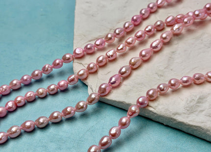 5-6 mm AA Baby Pink High Luster Freshwater Baroque Round Baby Edison Pearl #P3497