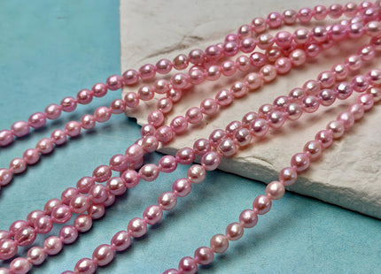 5-6 mm AA Baby Pink High Luster Freshwater Baroque Round Baby Edison Pearl #P3497