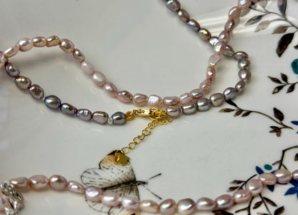 14/15/16/17/18/20 Inches Minimalist Tiny Dainty Rice Nugget Pearl Chocker Necklace W/Gold Filled Silver Clasp Gift For Her #NK0010