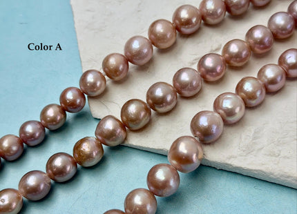 12-14 mm AA Very Rare Natural Mauve Pink Freshwater Edison Baroque Pearls High Luster Large 2.1mm Hole Beads #P3569