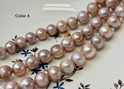 12-14 mm AA Very Rare Natural Mauve Pink Freshwater Edison Baroque Pearls High Luster Large 2.1mm Hole Beads #P3569