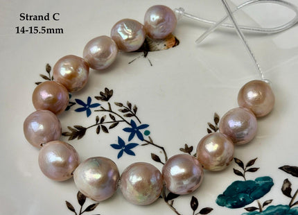 One-Of-A-Kind 12-16 mm AA Very Rare Natural Mauve Pink Freshwater Edison Baroque Pearls High Luster Large 2.1mm Hole Beads #P3570