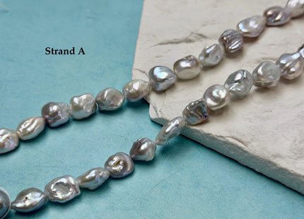 One-Of-A-Kind 9-13x10-19mm AAA Natural White Keshi Nugget Freshwater Pearls High Luster Keshi Nugget Beads #P3495