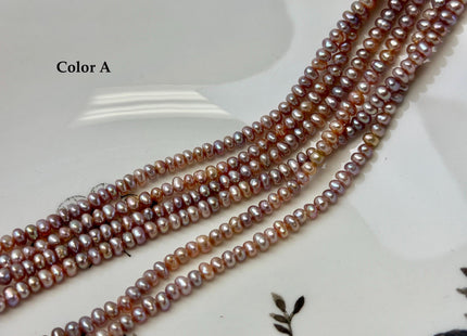 4-5 mm AA Natural Mauve Peach Pink Potato Button Pearl Freshwater Seed Pearl Beads #P3510