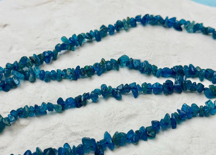 5-7 mm Aquamarine or Apatite Gemstone Irregular Chips Nugget Beads 15 Inches #4865