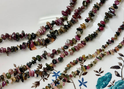 5-10 mm Tourmaline Gemstone Irregular Chips Nugget Beads 36 Inches #4867