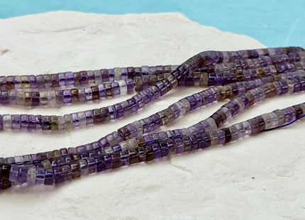 2x4mm Heishi Rondelle Shape Purple Amethyst Discs Gemstone Beads 15 Inches Strand #4868