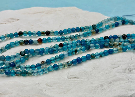 4mm Faceted Round Multi Blue Brown Agate Gemstone Beads 14 Inch Strand #4869