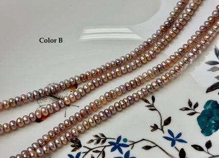 5 mm AAA Natural Mauve Pink Button Pearl Freshwater Seed Pearl Beads 14.5 Inch Strand #P3513