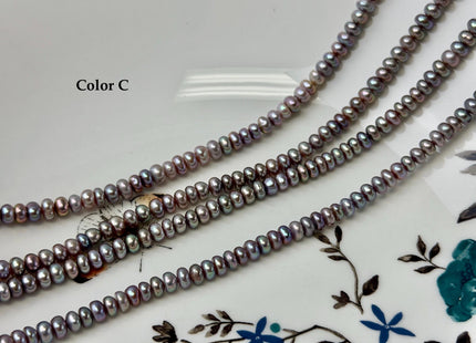 5 mm AAA Natural Mauve Pink Button Pearl Freshwater Seed Pearl Beads 14.5 Inch Strand #P3513