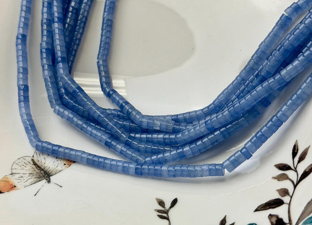2x4mm Dyed Blue Jade Heishi Rondelle Shape Gemstone Loose Beads 15 Inches Strand #4876