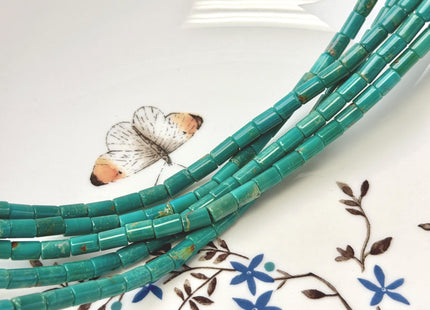 4x6 mm Natural Turquoise Tube Shape Gemstone 15.5 Inches Strand 63 Beads #4863