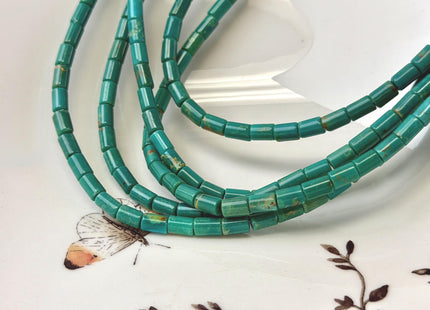 4x6 mm Natural Turquoise Tube Shape Gemstone 15.5 Inches Strand 63 Beads #4863