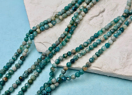 4mm Faceted Round Multi Blue White Agate Gemstone Beads 15 Inch Strand #4877