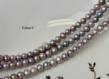 7-7.5 mm AA Natural Mauve Peach Pink Potato Freshwater Pearls High Luster 57 Beads #P3515