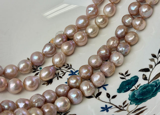9-13 mm AAA Natural Mauve Pink Color Edison Baroque Freshwater Pearl Beads High Quality Mauve Color Edison Baroque Pearls #1570