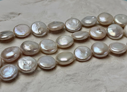 13-20 mm Natural White Round Coin Freshwater Pearl Beads High Luster Quality Cultured Freshwater Coin Pearl Beads #P3526
