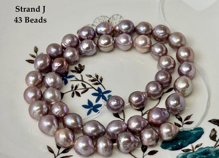 One-Of-A-Kind 9-10 mm AAA Very Rare Natural Dark Mauve Pink Freshwater Edison Baroque Pearls High Luster Purple Edison Beads #P3535