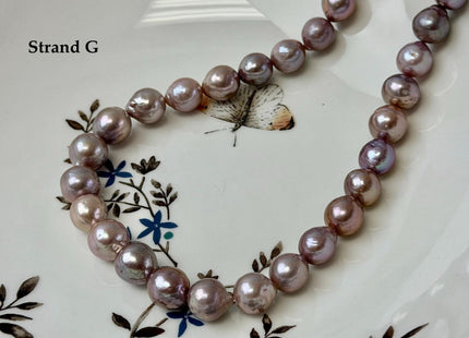 One-Of-A-Kind 9-10 mm AAA Very Rare Natural Dark Mauve Pink Freshwater Edison Baroque Pearls High Luster Purple Edison Beads #P3535