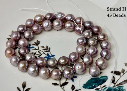 One-Of-A-Kind 9-10 mm AAA Very Rare Natural Dark Mauve Pink Freshwater Edison Baroque Pearls High Luster Purple Edison Beads #P3535