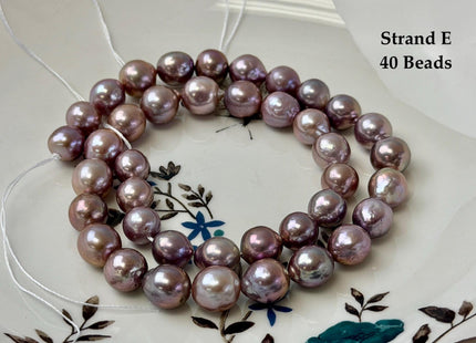 One-Of-A-Kind 9-10 mm AAA Very Rare Natural Dark Mauve Pink Freshwater Edison Baroque Pearls High Luster Purple Edison Beads #P3535