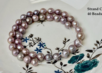 One-Of-A-Kind 9-10 mm AAA Very Rare Natural Dark Mauve Pink Freshwater Edison Baroque Pearls High Luster Purple Edison Beads #P3535