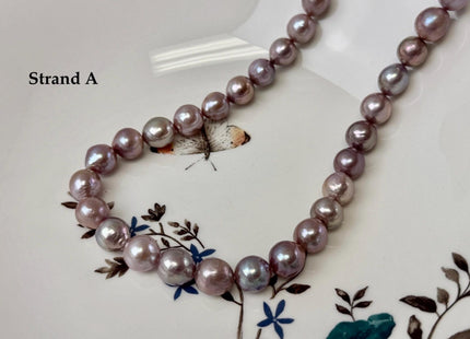 One-Of-A-Kind 9-10 mm AAA Very Rare Natural Dark Mauve Pink Freshwater Edison Baroque Pearls High Luster Purple Edison Beads #P3535