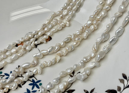 3-7x4-14 mm Natural White Keshi Freshwater Pearls Nugget Shape Small Keshi Freshwater Beads #P3540