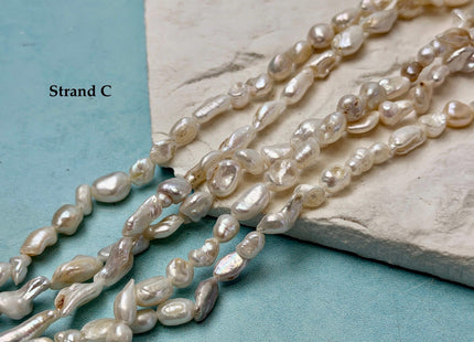 3-7x4-14 mm Natural White Keshi Freshwater Pearls Nugget Shape Small Keshi Freshwater Beads #P3540