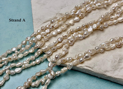 3-7x4-14 mm Natural White Keshi Freshwater Pearls Nugget Shape Small Keshi Freshwater Beads #P3540