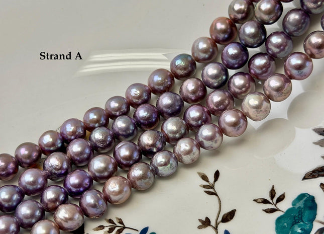 9-10 mm AAA Half Strand Rare Natural Dark Purple Mauve Pink Baroque Pearl Bead Large 2.1mm Hole Edison Baroque Pearls 19-20 Beads #P3542